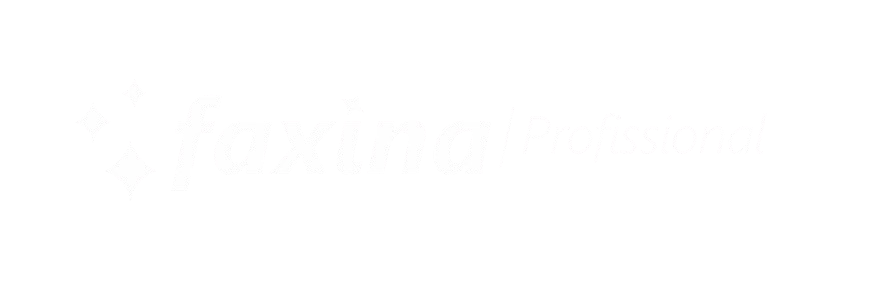 logo faxina profissional fundo preto menu mobile